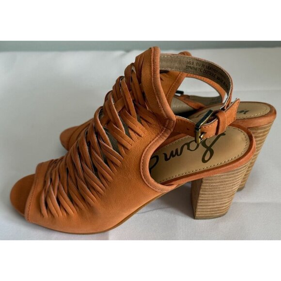 Sam Edelman Womens Holly Slingback Sandal Block Heel Ginger Real Leather Sz 9 US - Picture 5 of 13